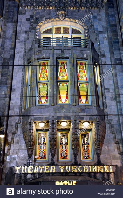 Illuminated Tuschinski Theater Pathe Cinemas Art Deco Cinema At Stock