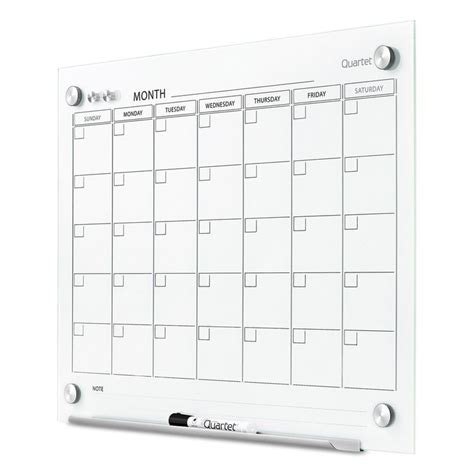 Quartet Infinity Magnetic Glass Calendar Board Magnetic Calendar