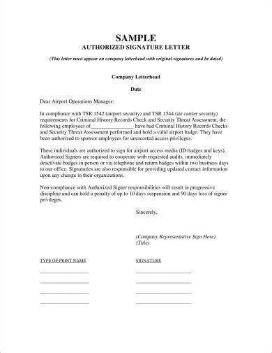 Signature Authorization Letter Examples Format Pdf Useful Tips