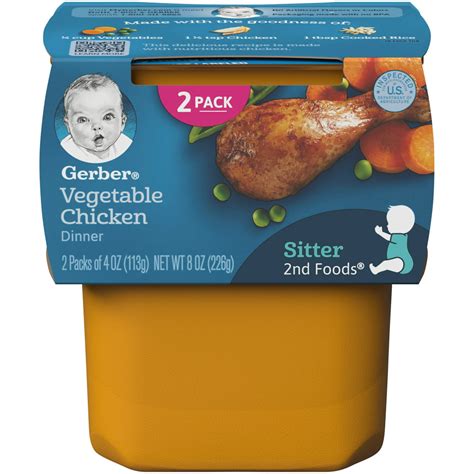 2 Pack Gerber Stage 2 Vegetable Chicken Baby Food 1 Tub Walmart