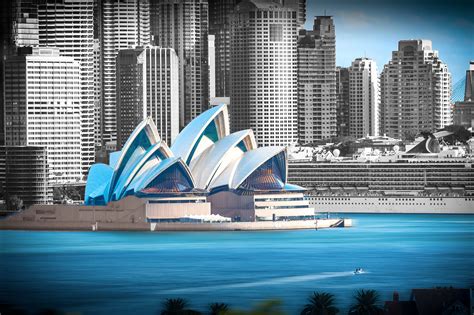 Sydney Opera House Schwarz Weiß Sydney Harbour Bridge Print
