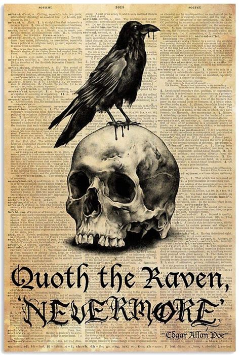 Quoth The Raven Nevermore Crow Standing On The Skull In 2022 Quoth The Raven Lovers Art Art