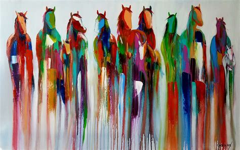 Abstract Horse Painting Colorful Horse Painting Horse Art Drawing