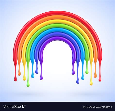 Colorful Rainbow Arch With Dripping Paint Vector Image
