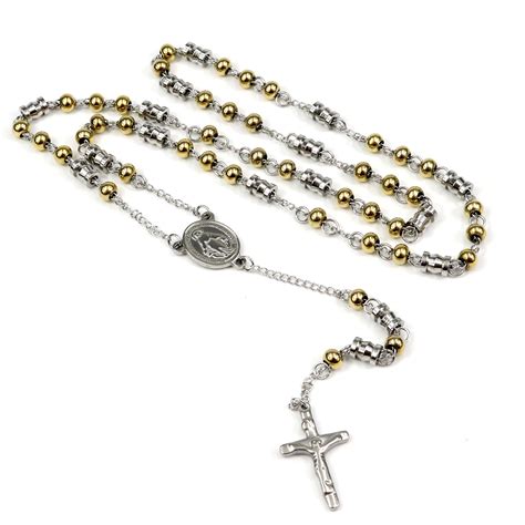 Stainless Steel Rosary Necklace