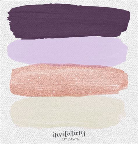 Leaves come in both gold and pearlescent white colors. The Perfect Palette: Plum, Lavender, Rose Gold and Cream