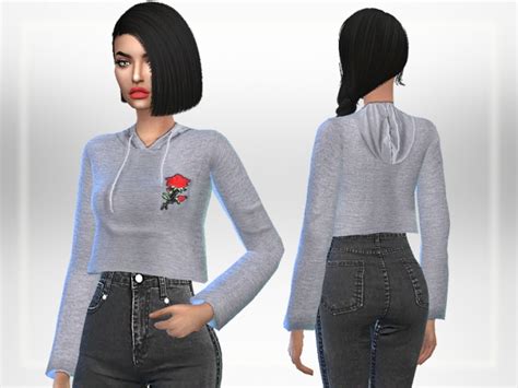 Cropped Hoodie By Puresim At Tsr Sims 4 Updates