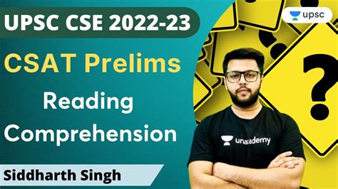 Csat Prelims Reading Comprehension Siddharth Singh Youtube