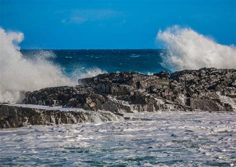 Waves Breaking At Rocks Of The Indian Ocean At The Wild Coast Of Stock