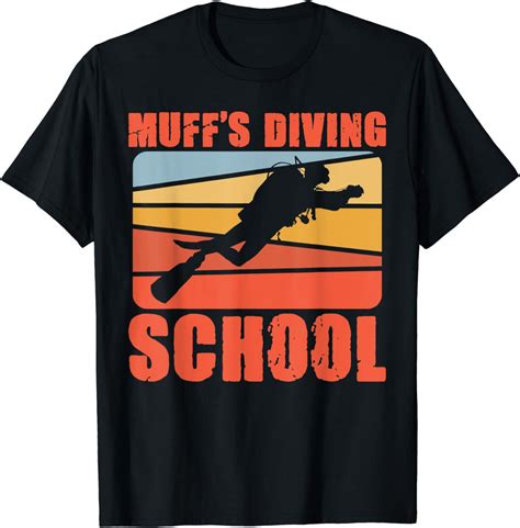Muffs Diving School Funny Scuba Diving Top T Shirt Clothing