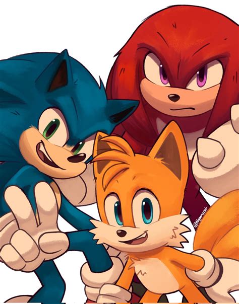 Knuckles Saving Sonic And Tails Sonic The Hedgehog So