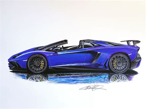 Lamborghini Aventador Sv Roadster Blau