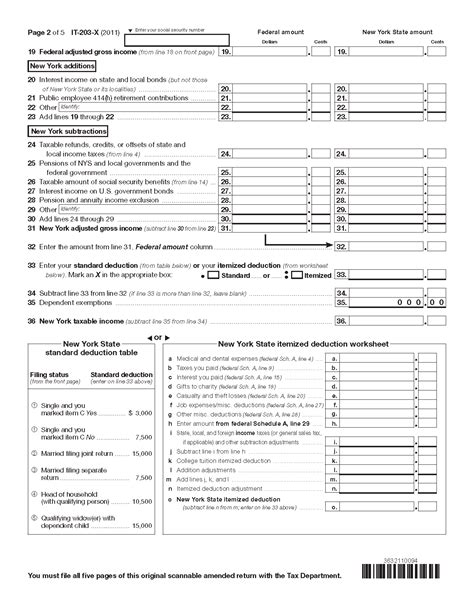Form IT-203-X (2011) (Fill-in) Amended Nonresident and Part-Year
