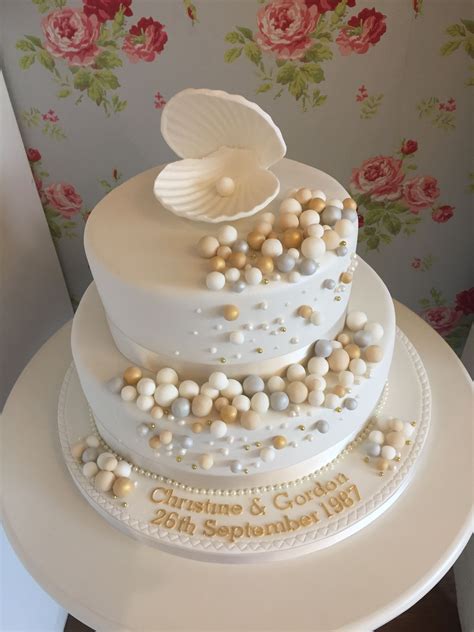 Pearl Anniversary Cake 30th Wedding Anniversary Cake Anniversary Cake