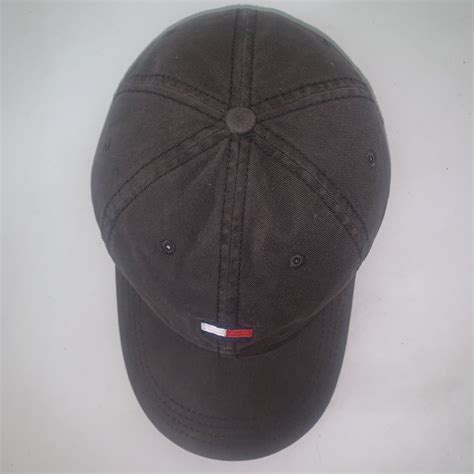 Tommy Hilfiger Flag Logo Baseball Cap Hat Osfa Black Adjustable