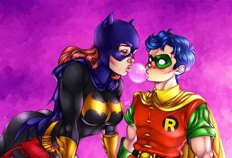 Batgirl And Robin Kiss