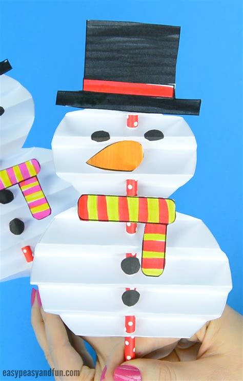 Accordion Paper Snowman Snowman Crafts Christmas Crafts For Kids