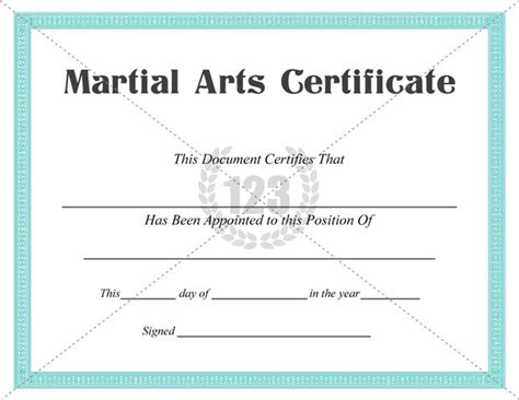 Template Martial Arts Certificate Borders Martial Art Blog