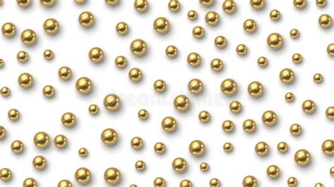 Golden Balls Scattered On White Background Stock Illustration