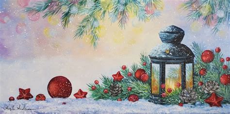 Christmas Lantern Acrylic Painting Tutorial Patreon Bonus Video