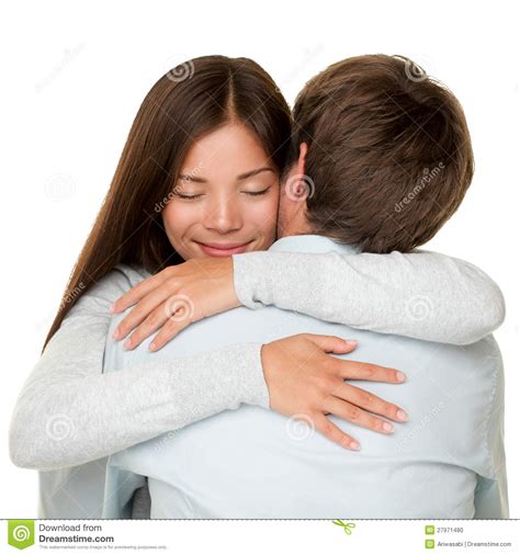 Abrazando El Abrazo De Los Pares Feliz Foto De Archivo Imagen De