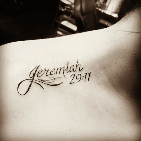 Jeremiah 2911 Tattoo Shoulder Jeremiah 29 11 Tattoo Cursive Tattoos