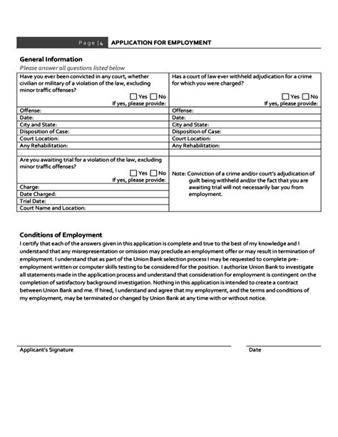Sample application letter for any position. Bank Job Application Form - Union Bank Free Download