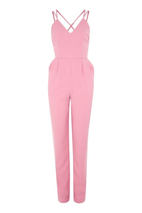 Hot Pink Strappy Jumpsuit By Glamorous Jumpsuits For Women