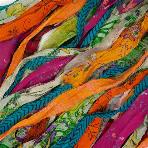 Sari Silk Ribbon Multicolour Chiffon Fibrecraft