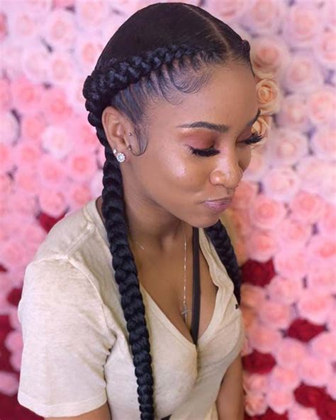 23 Stylish Ways To Wear 2 Feed In Braids Page 2 Of 2 Stayglam Two Braid Hairstyles