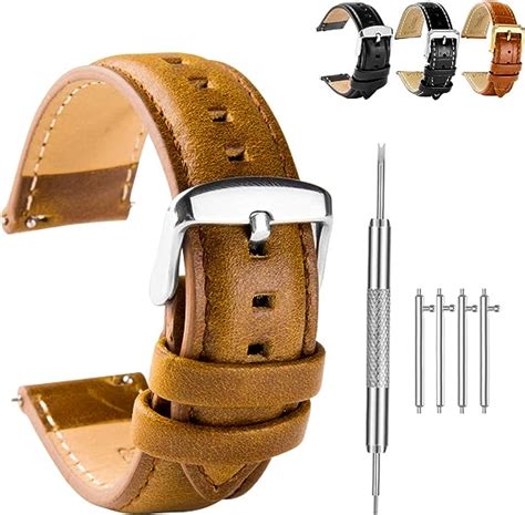 Spolife Leather Watch Straps For Men Genuine Leather Watch Straps With