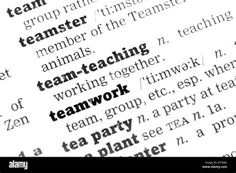 Teamwork Dictionary Definition Black And White Stock Photos And Images