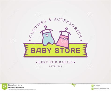 Baby Shop Logo Vector Symbol With Children S Clothes