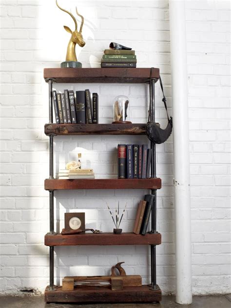 Vintage Metal And Wooden Industrial Bookcase Designs
