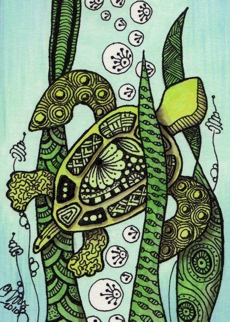 Sea Turtle Zentangle Style Cindy Vasquez Zentangle Artwork
