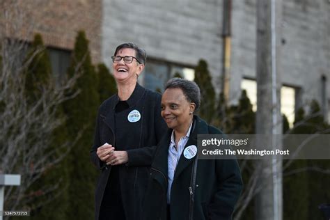 Chicago Mayor Lori Lightfoot And Her Wife Amy Eshleman Share A Laugh