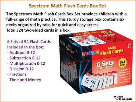 World Of Wonders Spectrum Math Flash Cards Box Set