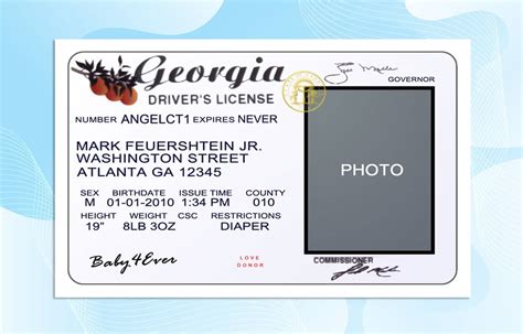 Georgia Drivers License Template Psd Photoshop File