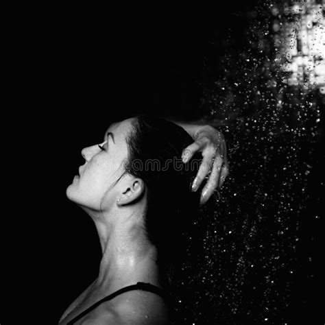 Beautiful Woman Taking A Shower Stock Photo Image Of Relax Adult