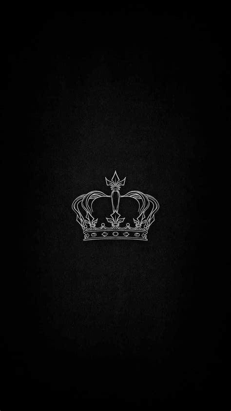Download Minimalist Black King Crown Wallpaper