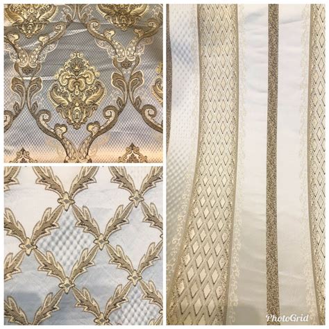 King Eliot Italian Brocade Damask Satin Fabric Ivory Gold Upholstery