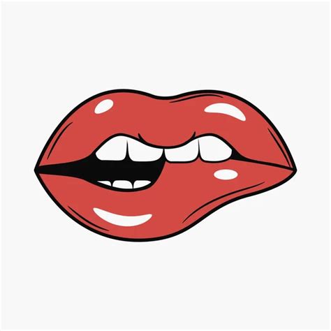 Female Mouth Biting Her Lips Stock Vector Image By ©marzacz 88315786