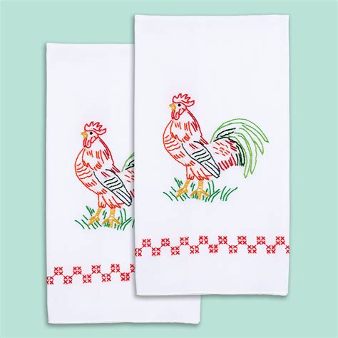 Rooster Decorative Hand Towels Jack Dempsey Needle Art