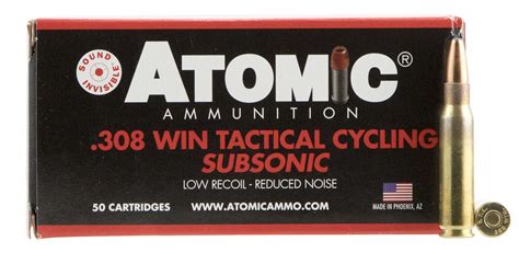 Atomic 00472 Rifle Subsonic 308 Win 260 Gr Soft Point Round Nose Sprn
