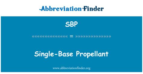 Sbp Definición Single Base Propulsor Single Base Propellant