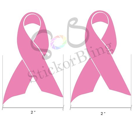 2x Breast Cancer Awareness Ribbon Pink Vinyl Decal Car Window Etsy