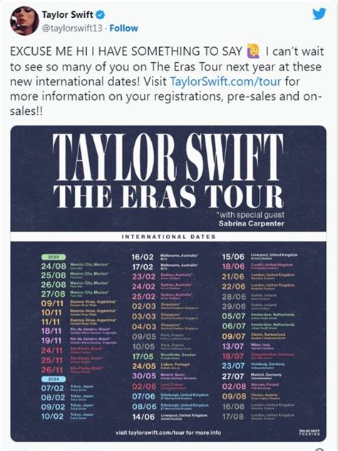 Taylor Swift Tour Dates Nov 2024 Jazmin Shandie