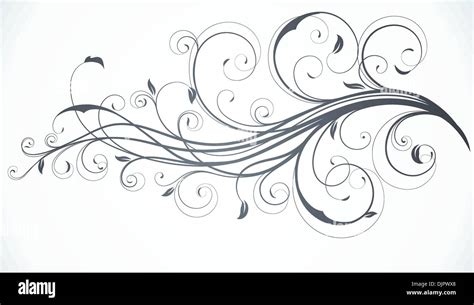 Vector Illustration Of Swirling Flourishes Decorative Floral Background