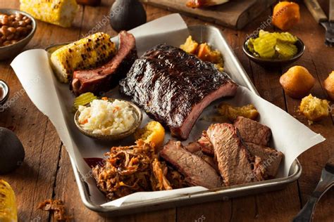 Barbecue Smoked Brisket And Ribs Platter Stock Photo By ©bhofack2 75294229