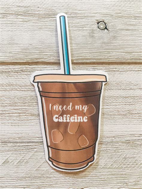 Iced Coffee Sticker Aesthetic Stickers Need Coffee Cold Etsy